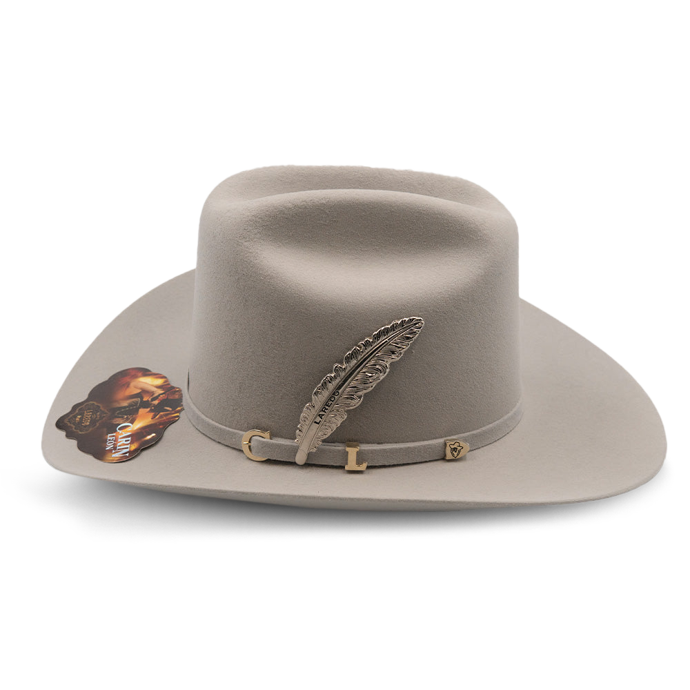 Texana 4X Lana Fina Gris C/Pluma Metálica