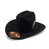 Texana 4X Lana Fina Negra C/Pluma Metálica