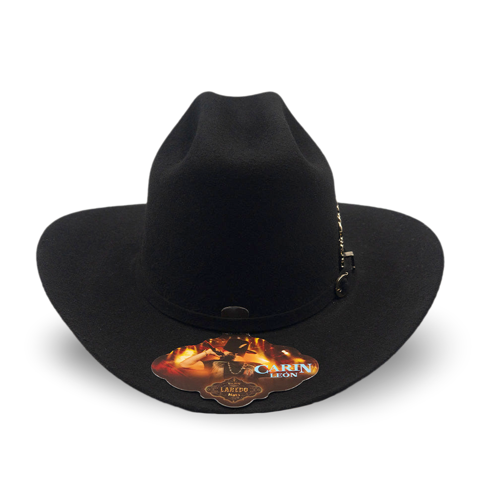 Texana 4X Lana Fina Negra C/Pluma Metálica